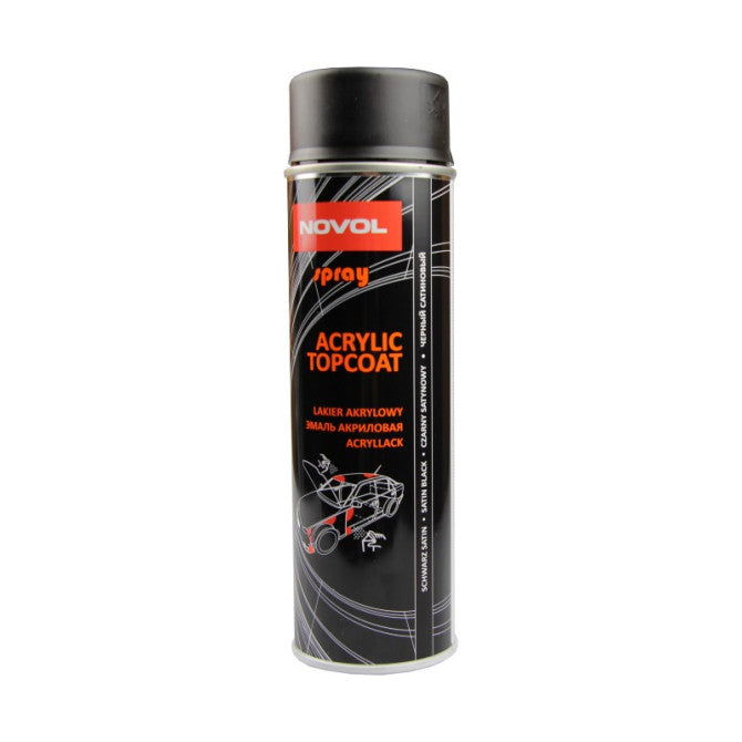NOVOL Juodi pus.blizgūs dažai 500ml BLACK SATIN