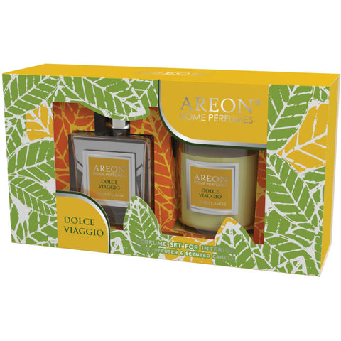 Rinkinys, namų kvapas ir žvakė AREON DOLCE VIAGGIO 150 ml